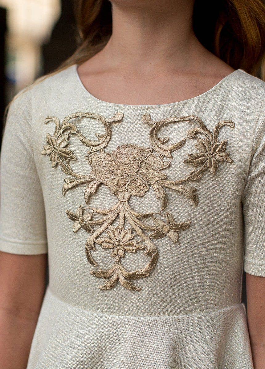 Joyfolie - Kid's Roselyn Petticoat Dress in Gold
