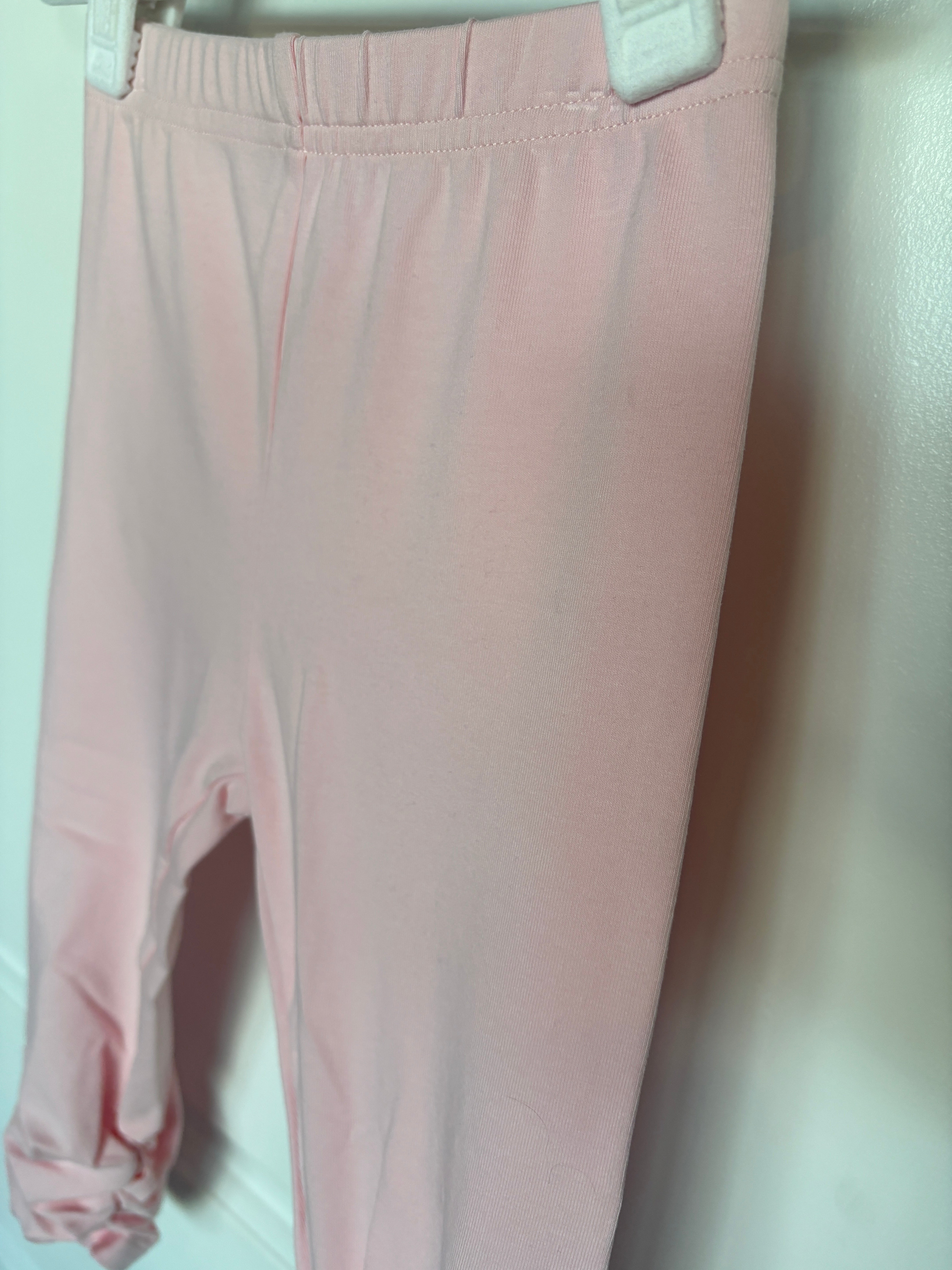 Pink Knit Ruched Girls Leggings