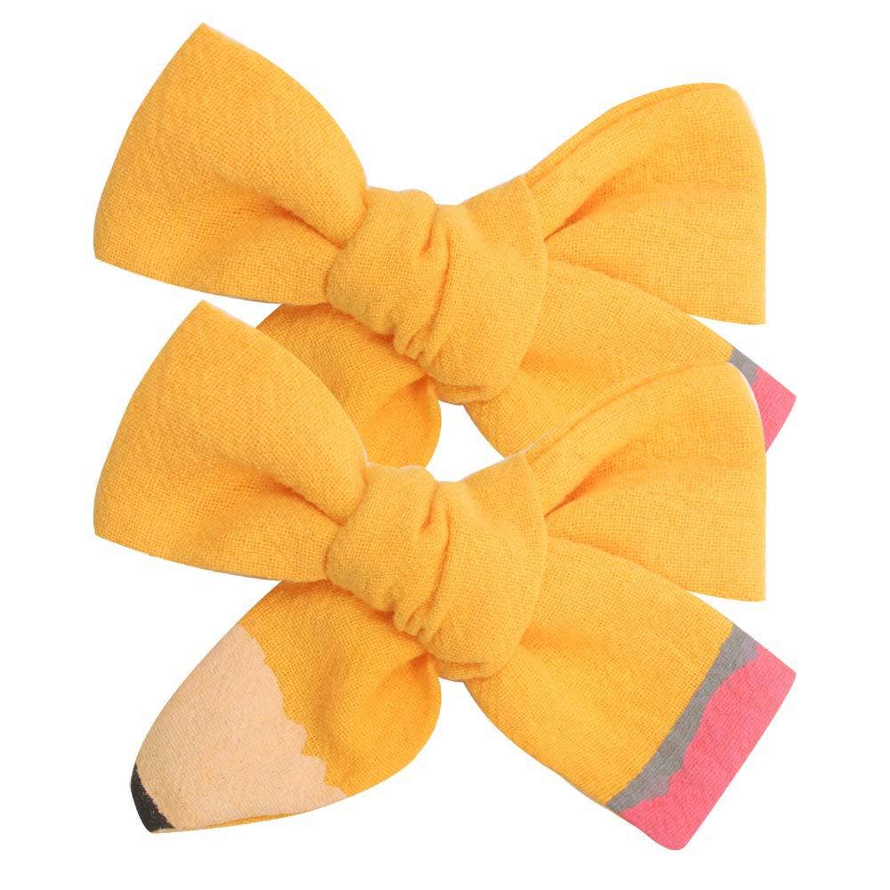 Little Trendy - Back to school Hair Bow Clip Cute Pencil Bows Clips for Girl