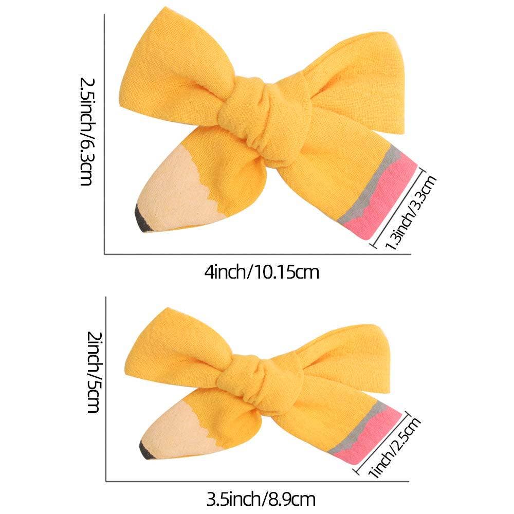 Little Trendy - Back to school Hair Bow Clip Cute Pencil Bows Clips for Girl