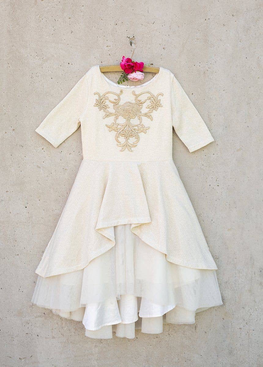 Joyfolie - Toddler Roselyn Petticoat Dress in Gold