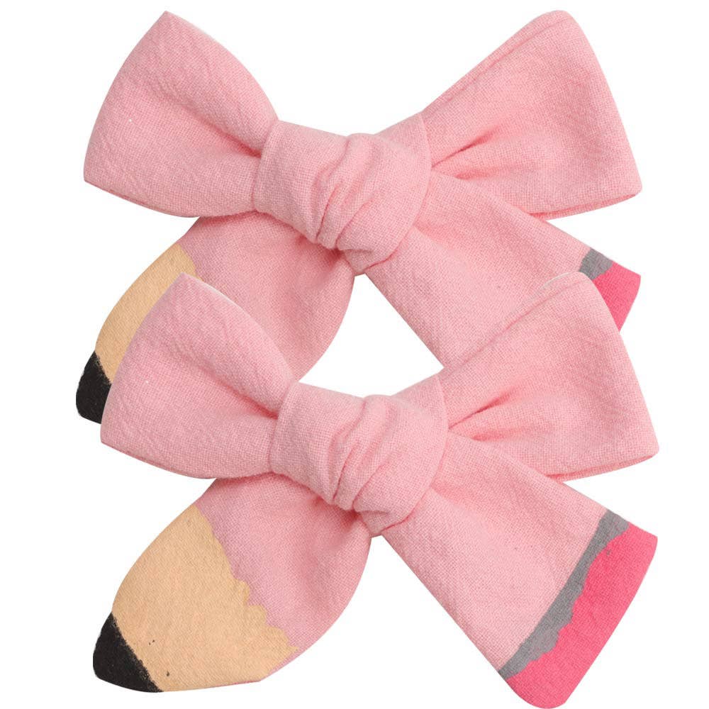 Little Trendy - Back to school Hair Bow Clip Cute Pencil Bows Clips for Girl