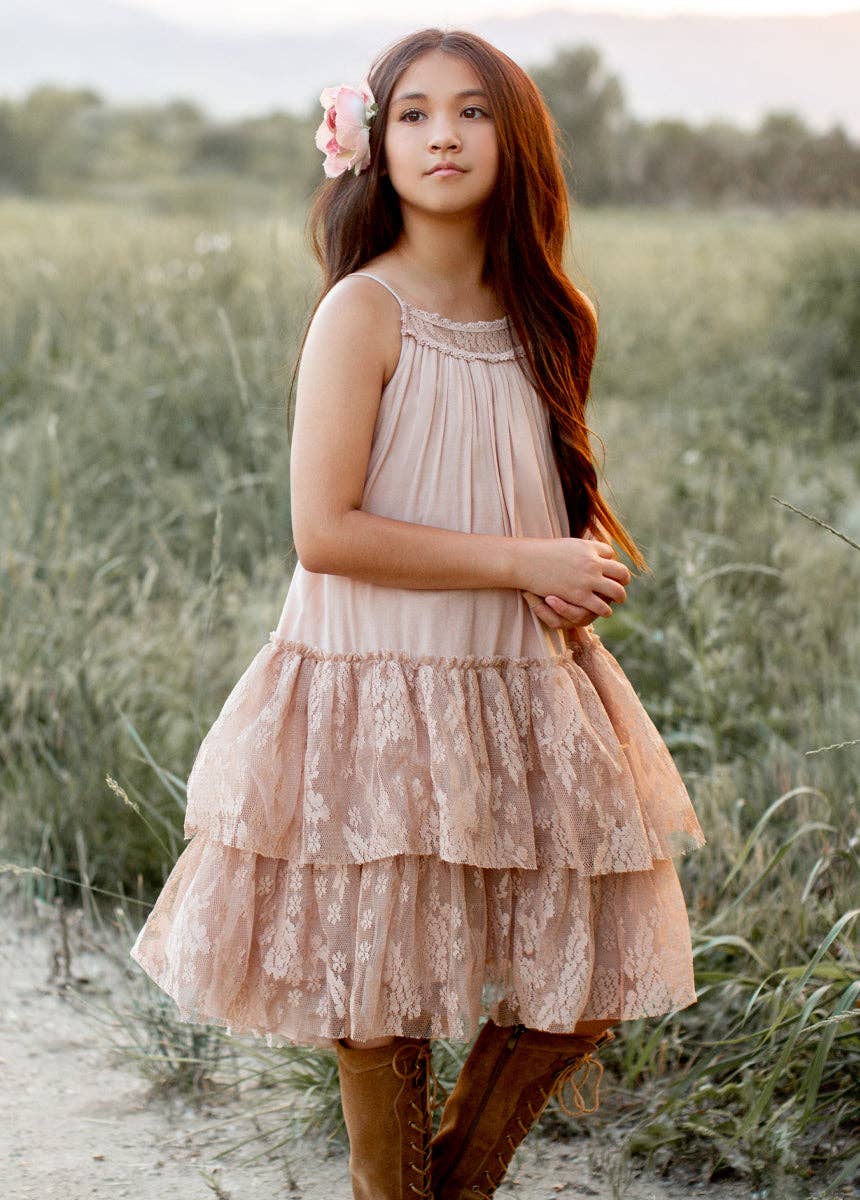 Joyfolie - Kid's Catrina Dress in Desert Shell
