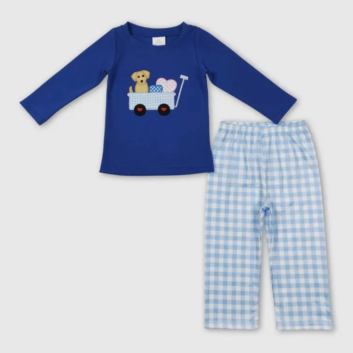 Blue Dog Heart Top 2 Piece Set