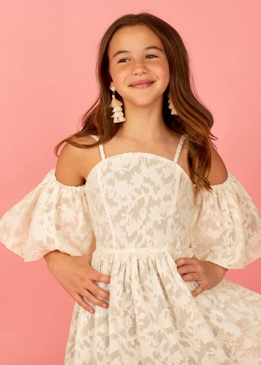 Joyfolie - Kid's Chloe Dress in Bone White