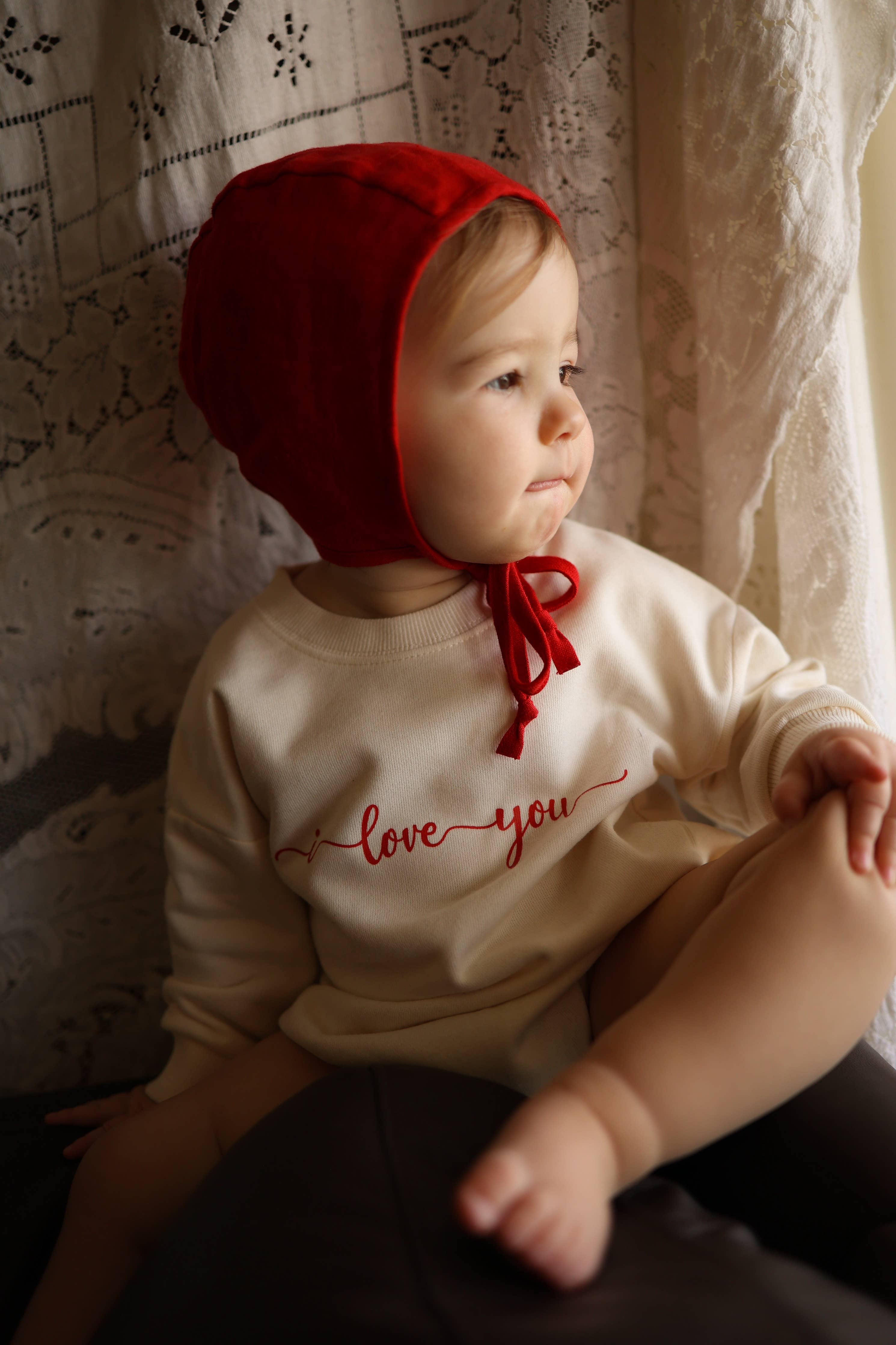 Holland Ave Clothing - I Love You | Baby Valentines Day Bubble & Sweatshirt