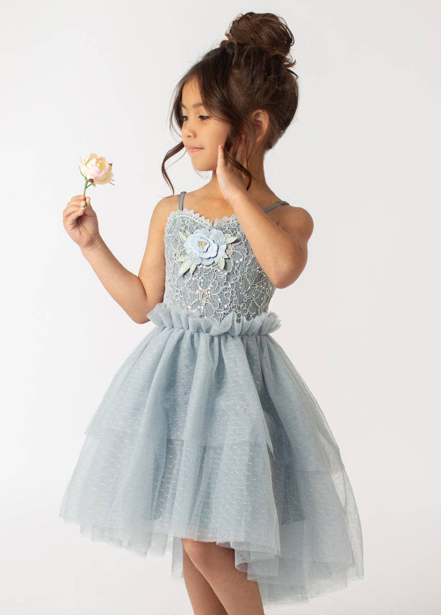 Joyfolie - Toddler Aryana Dress in Blue Smoke