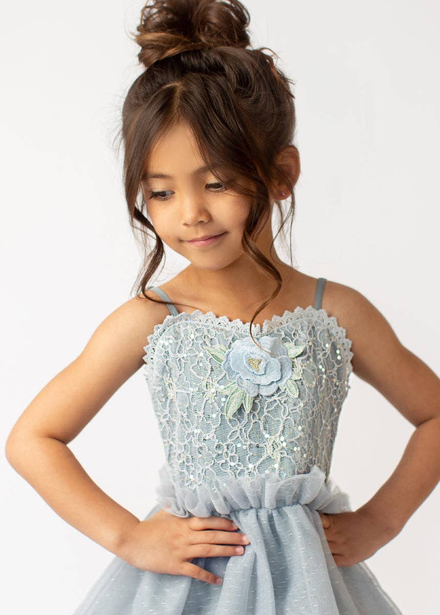 Joyfolie - Toddler Aryana Dress in Blue Smoke