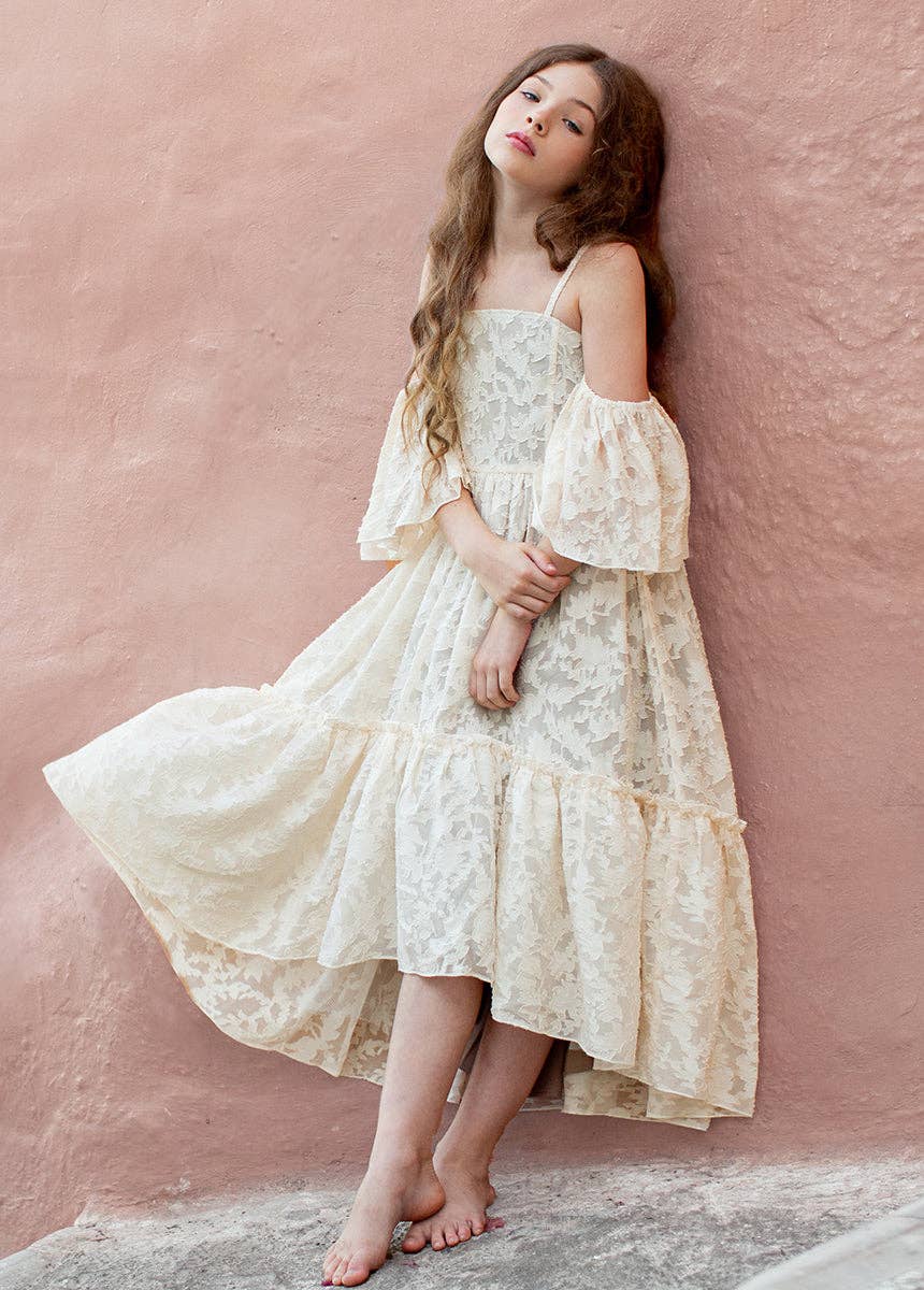 Joyfolie - Kid's Chloe Dress in Bone White