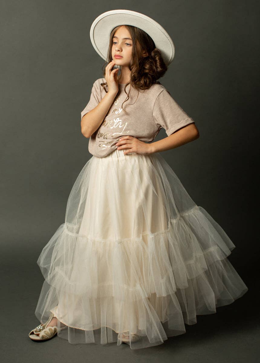 Joyfolie - Kid's Zenni Skirt in Cream