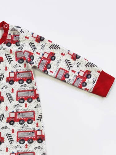 Fire Truck Boy Romper