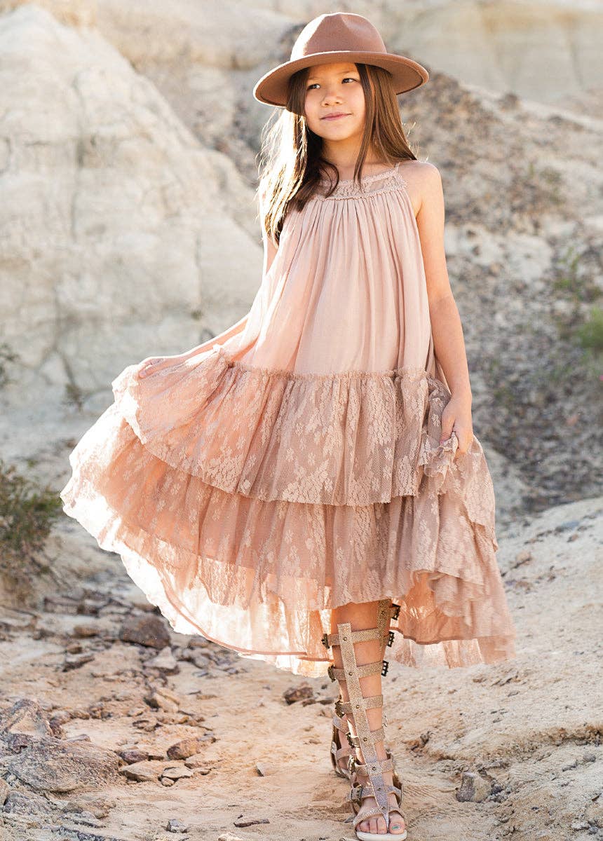 Joyfolie - Kid's Catrina Dress in Desert Shell
