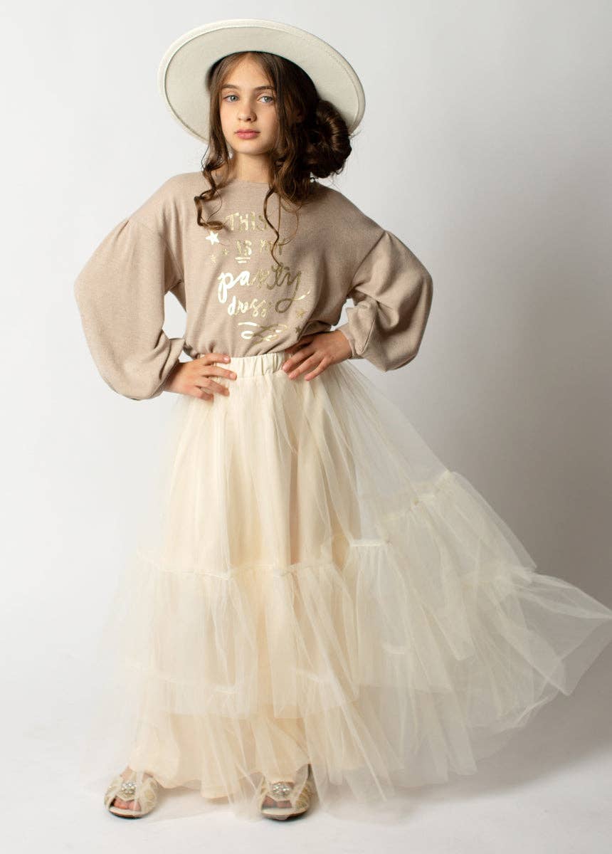 Joyfolie - Kid's Zenni Skirt in Cream