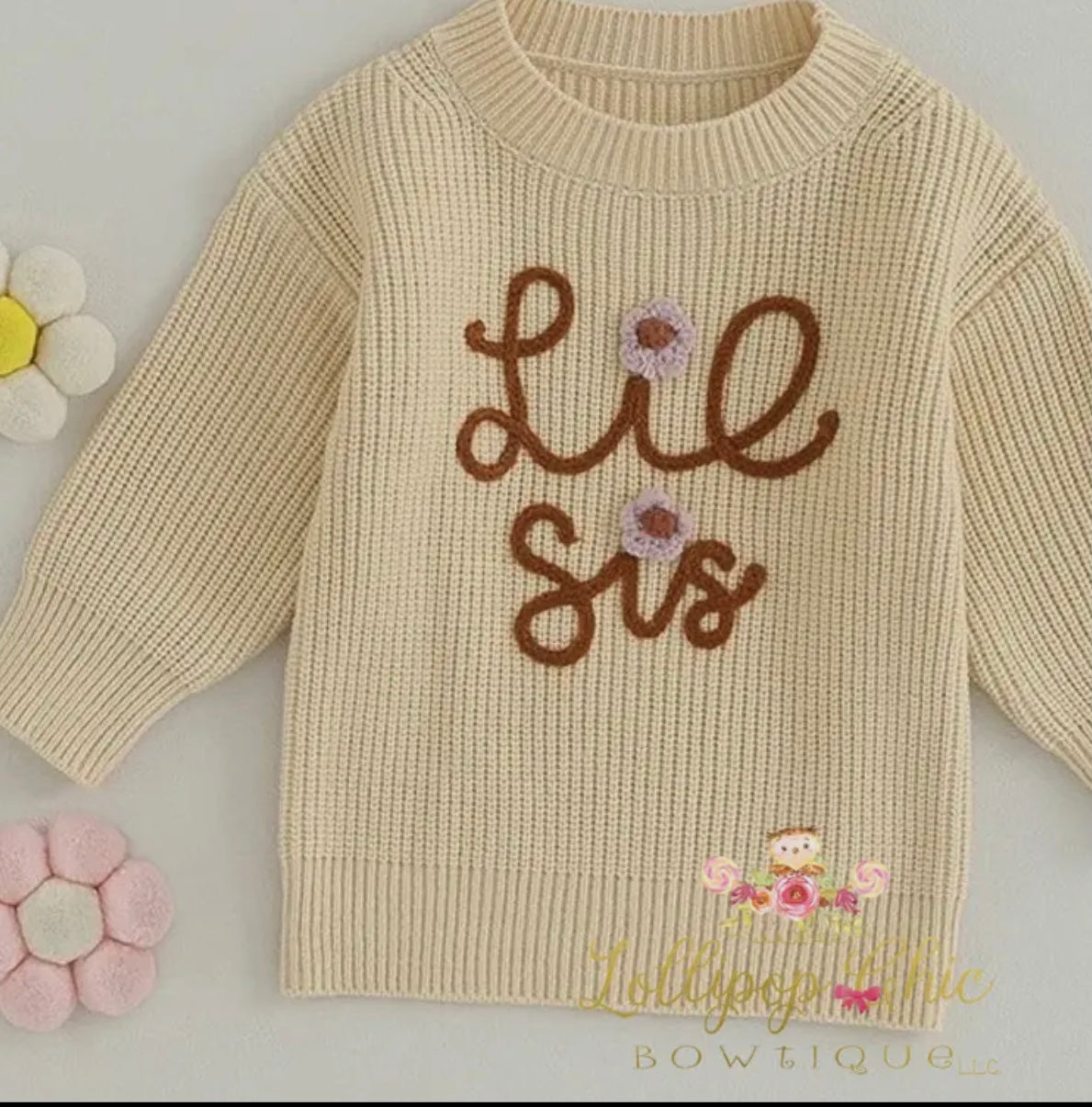 Girls “Little Sis” Sweater