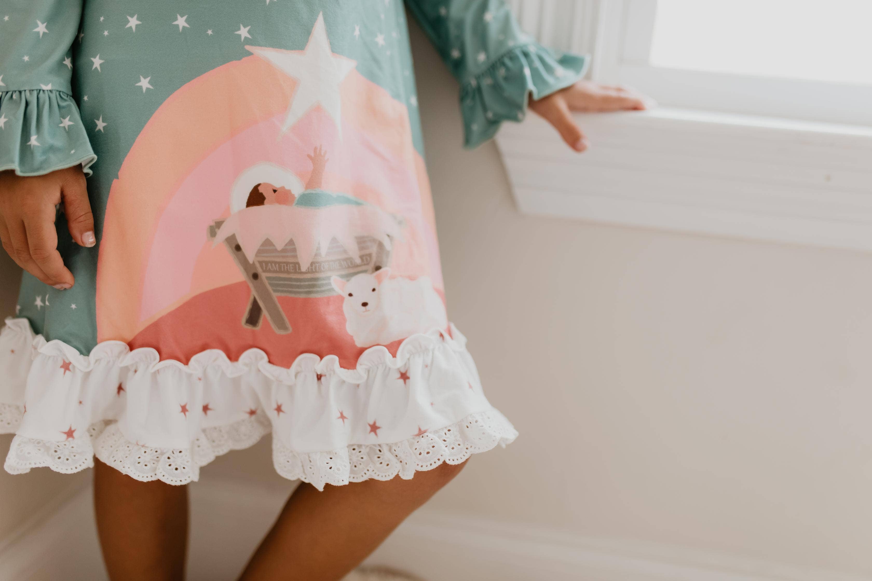 Oopsie Daisy - Kids Christmas Holiday Nativity Ruffle Lounge Play Gown