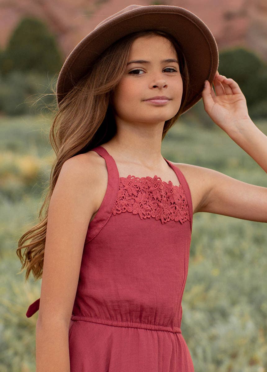 Joyfolie - Kid's Kat Maxi Dress in Red Clay