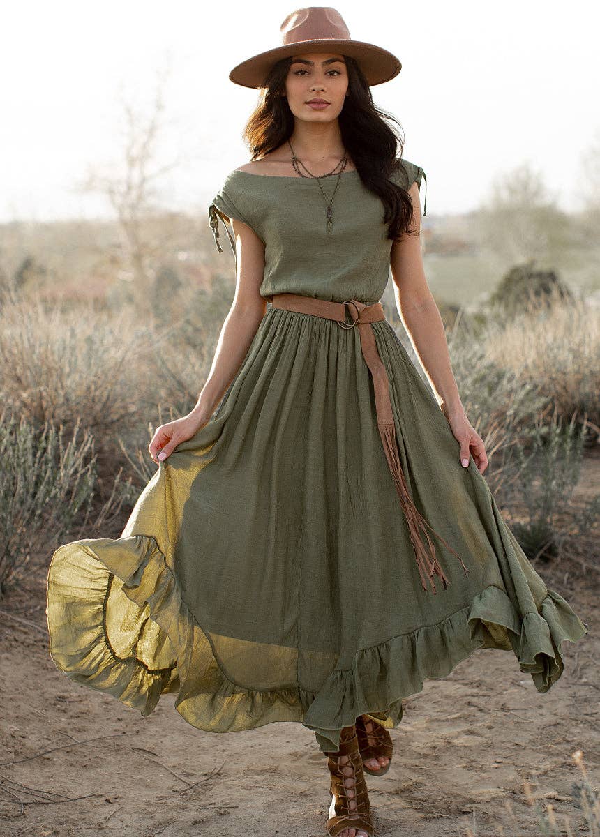 Joyfolie - Women's Gia Dress in Olive