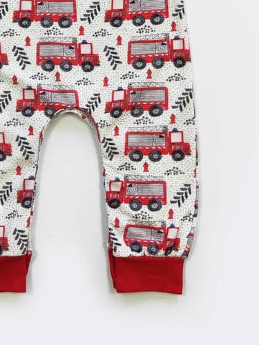 Fire Truck Boy Romper
