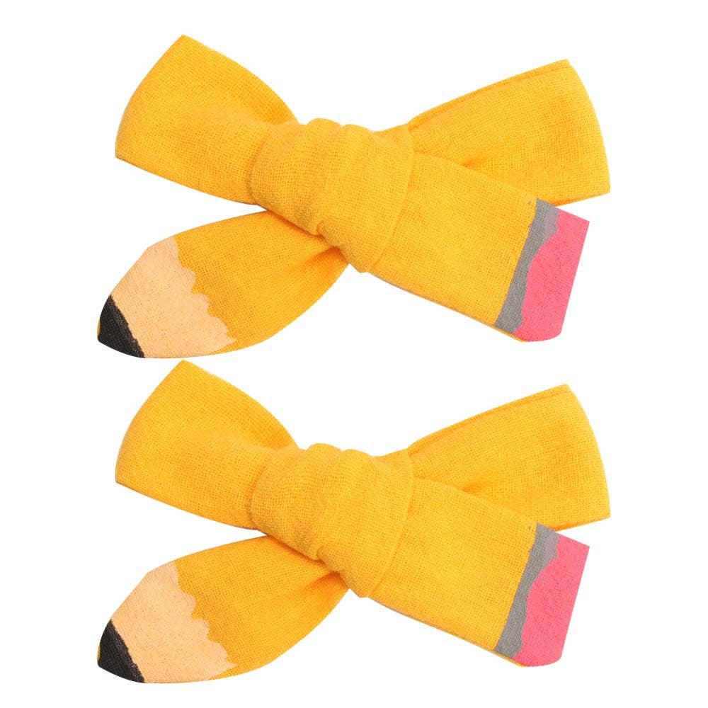 Little Trendy - Back to school Hair Bow Clip Cute Pencil Bows Clips for Girl