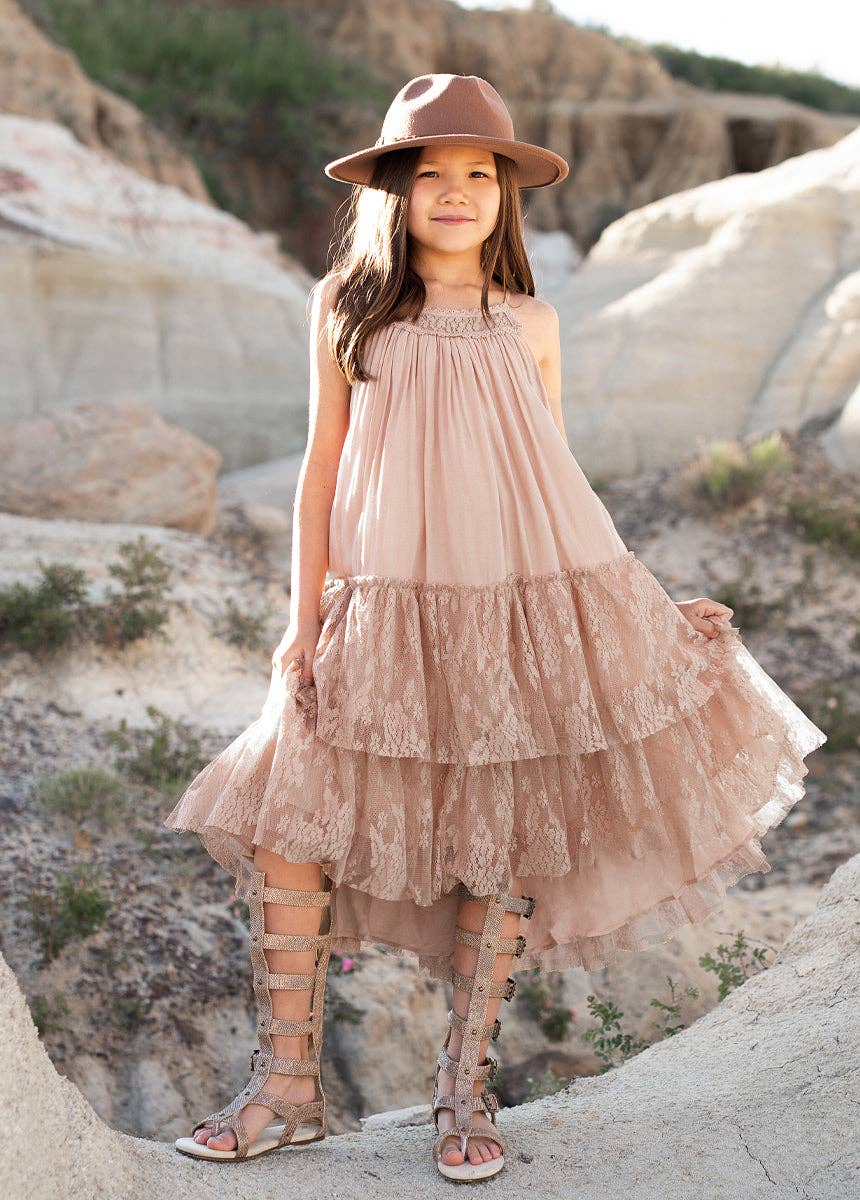 Joyfolie - Kid's Catrina Dress in Desert Shell