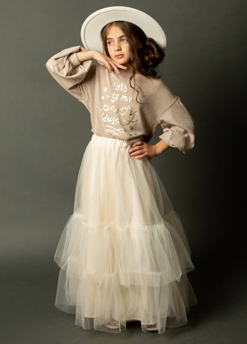 Joyfolie - Kid's Zenni Skirt in Cream