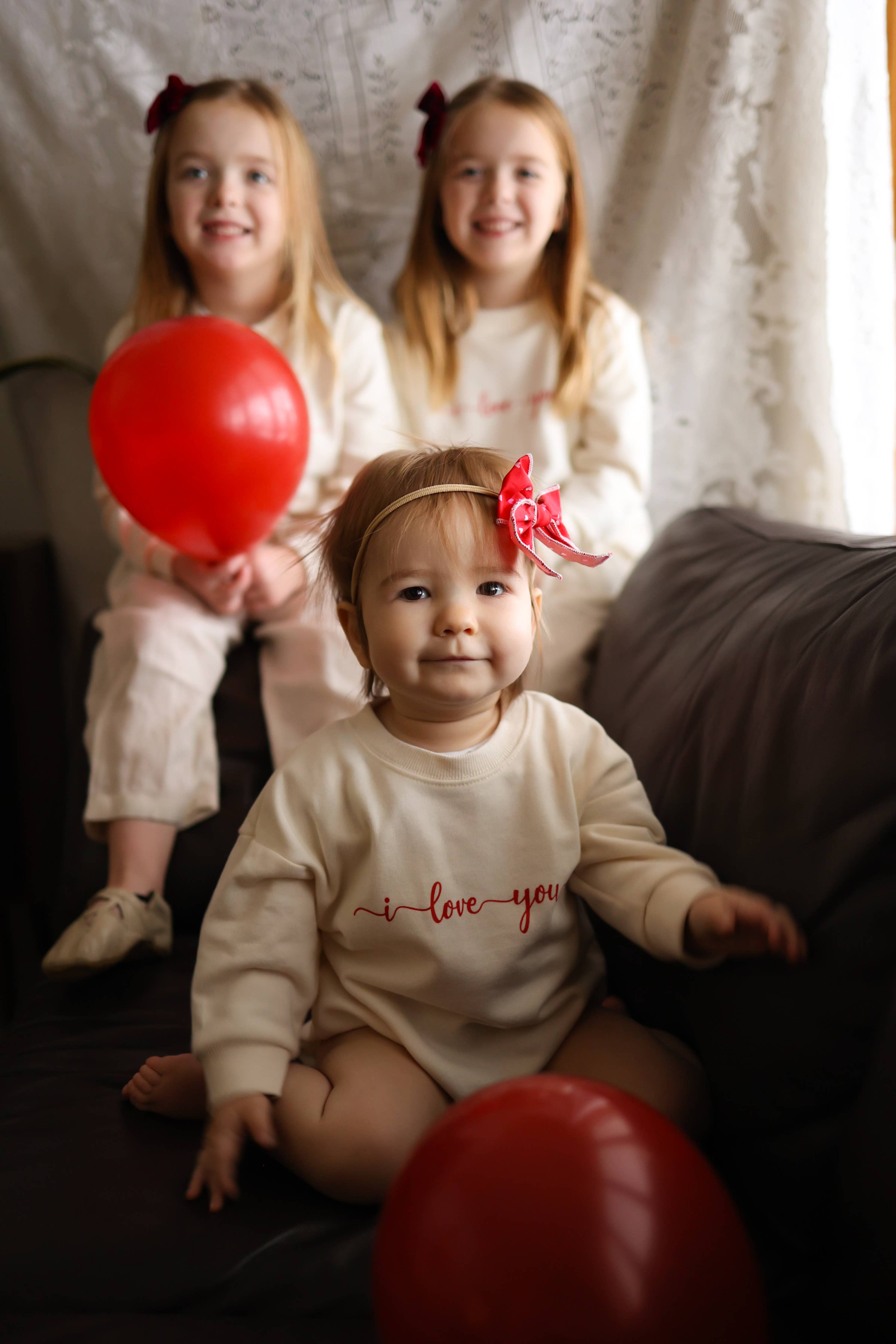Holland Ave Clothing - I Love You | Baby Valentines Day Bubble & Sweatshirt
