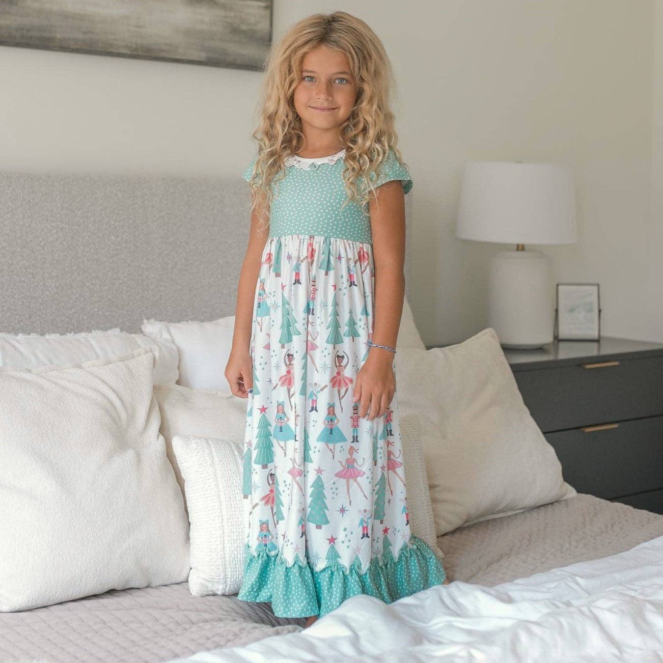Oopsie Daisy - Kids Christmas Holiday Nutcracker Ruffle Lounge Play Gown
