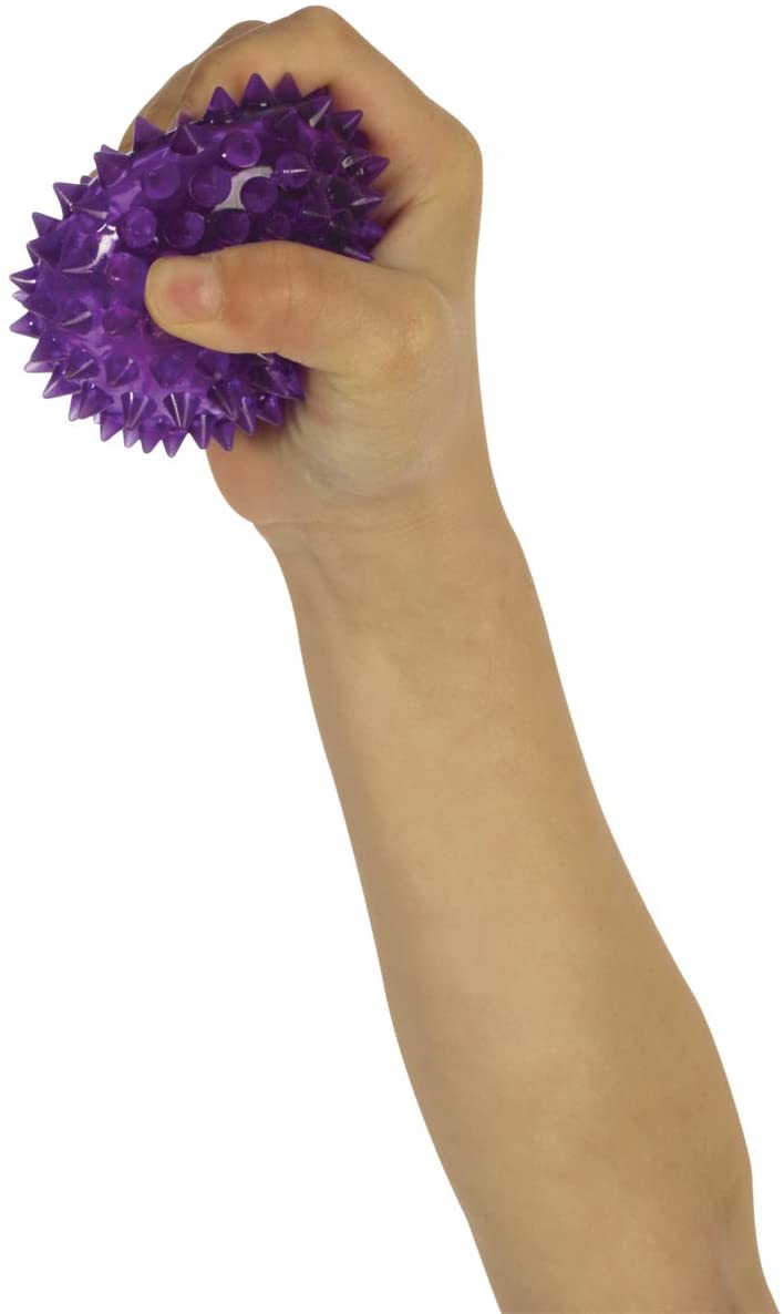 Toysmith - Flashing Spiky Ball, Bouncy, Squeezy, Tactile Toy
