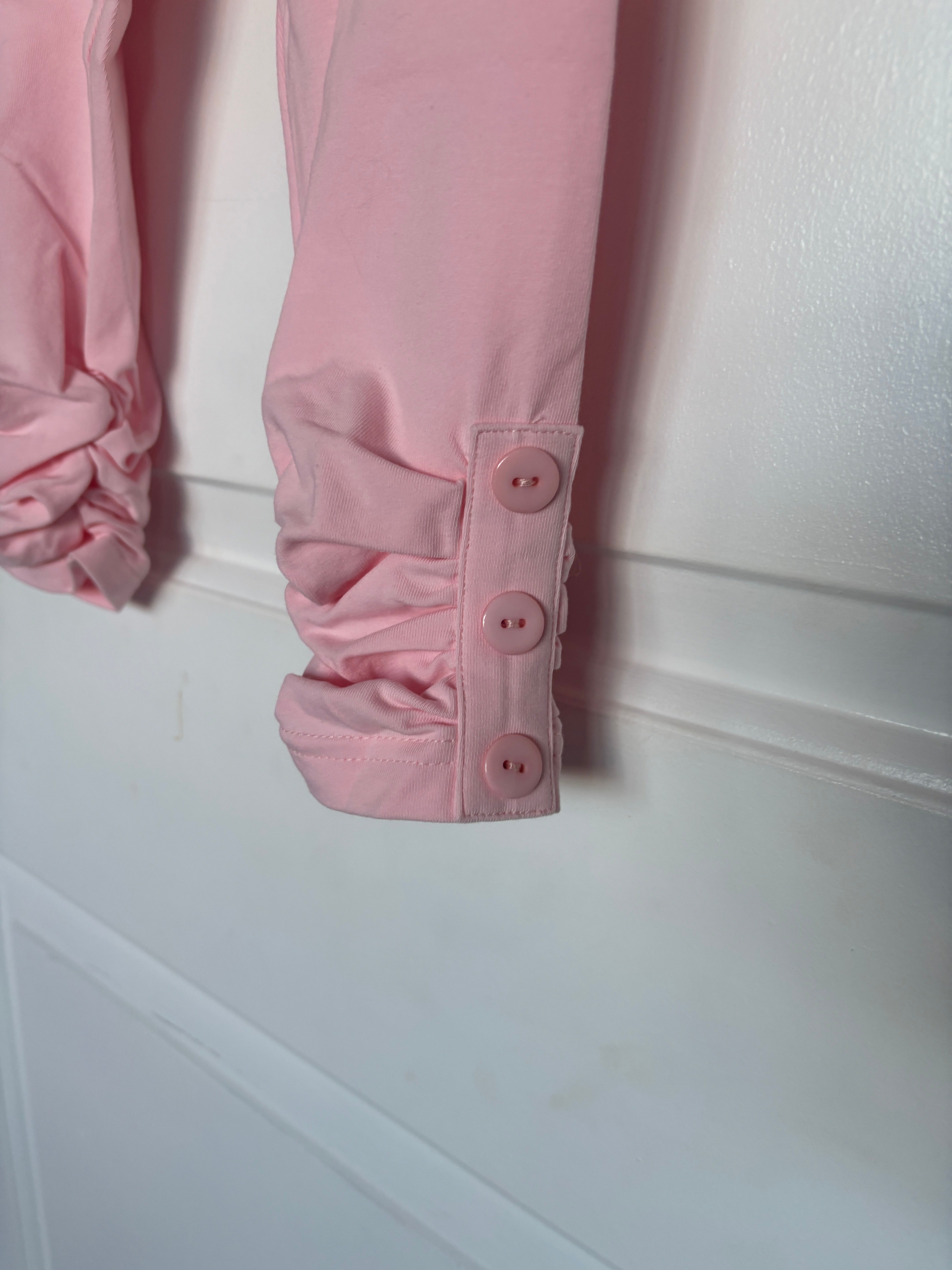Pink Knit Ruched Girls Leggings
