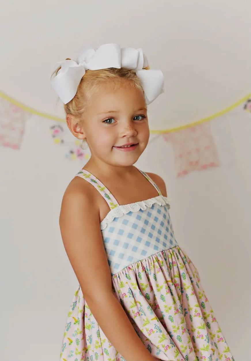 Girls Spring Layered Eyelet Trim Tunic Top w/ Shorts
