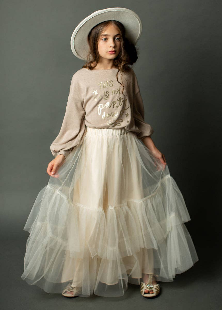 Joyfolie - Kid's Zenni Skirt in Cream