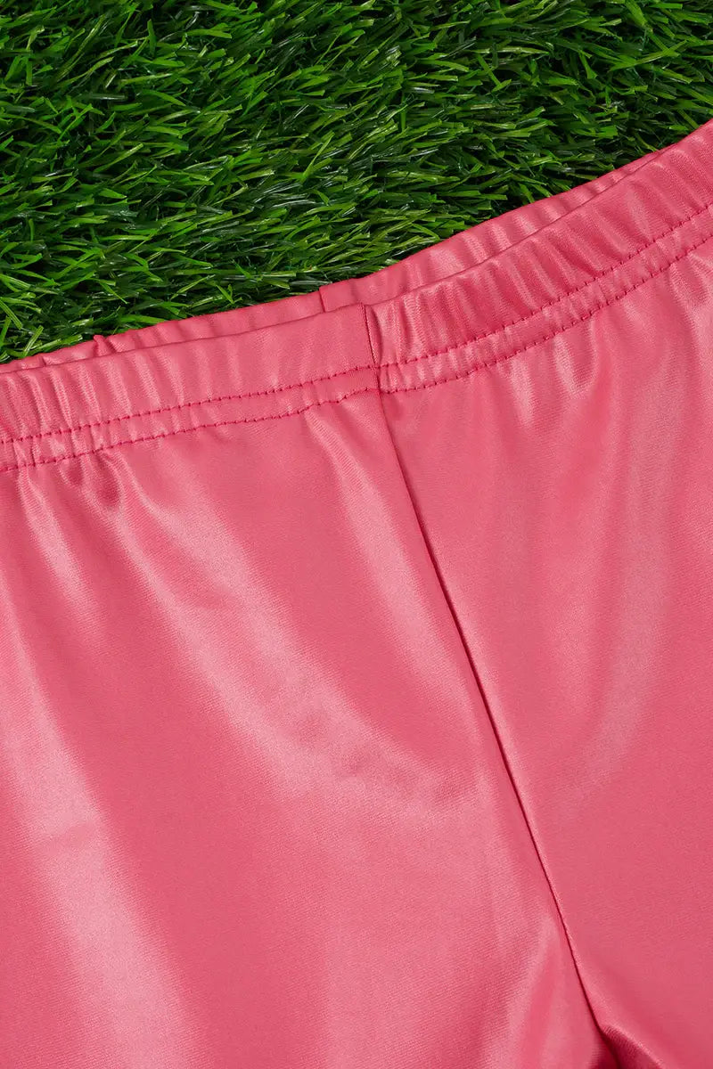 Hot Pink Faux Leather Leggings