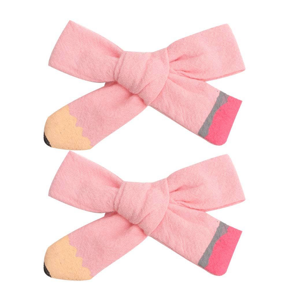 Little Trendy - Back to school Hair Bow Clip Cute Pencil Bows Clips for Girl