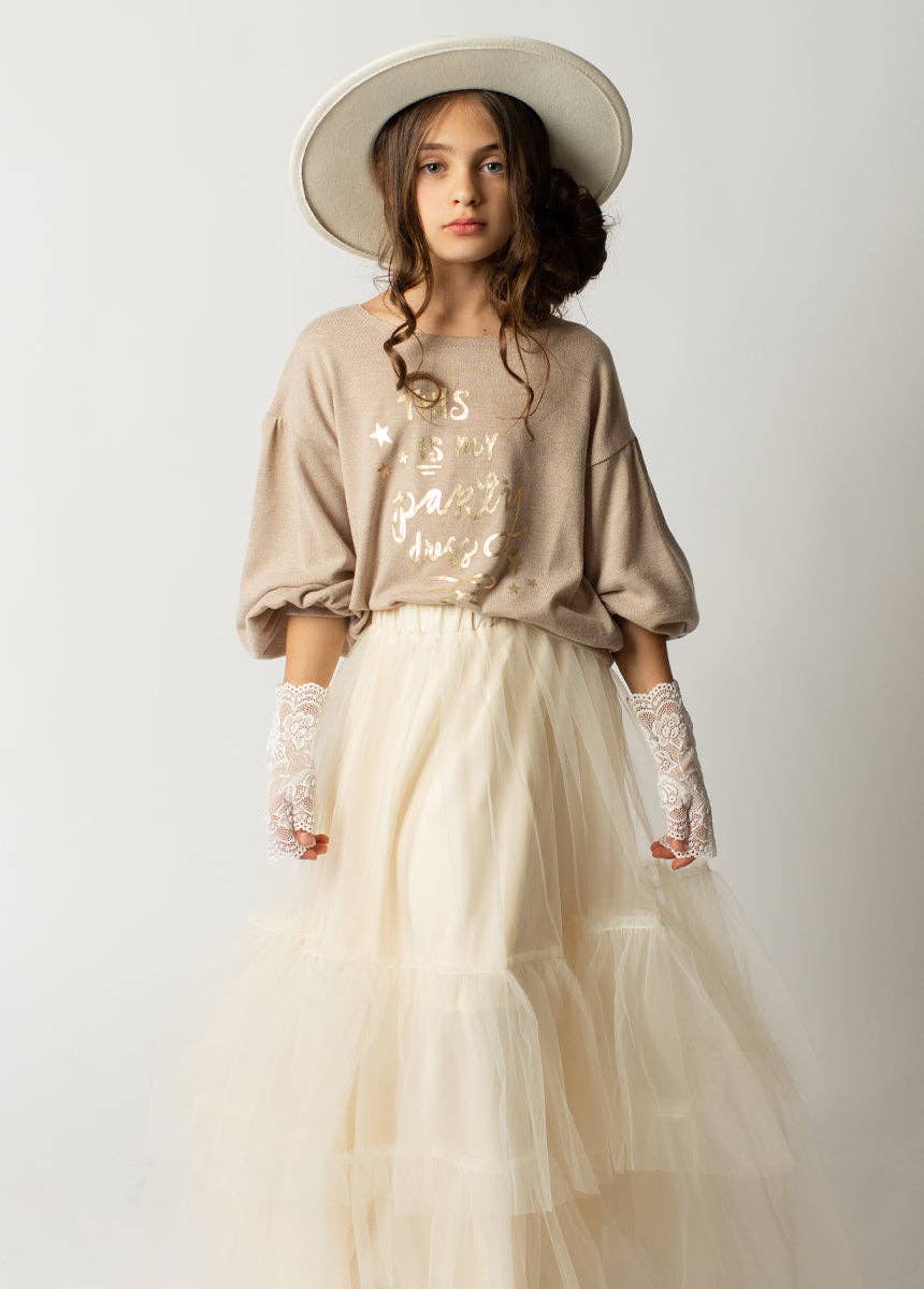 Joyfolie - Kid's Zenni Skirt in Cream