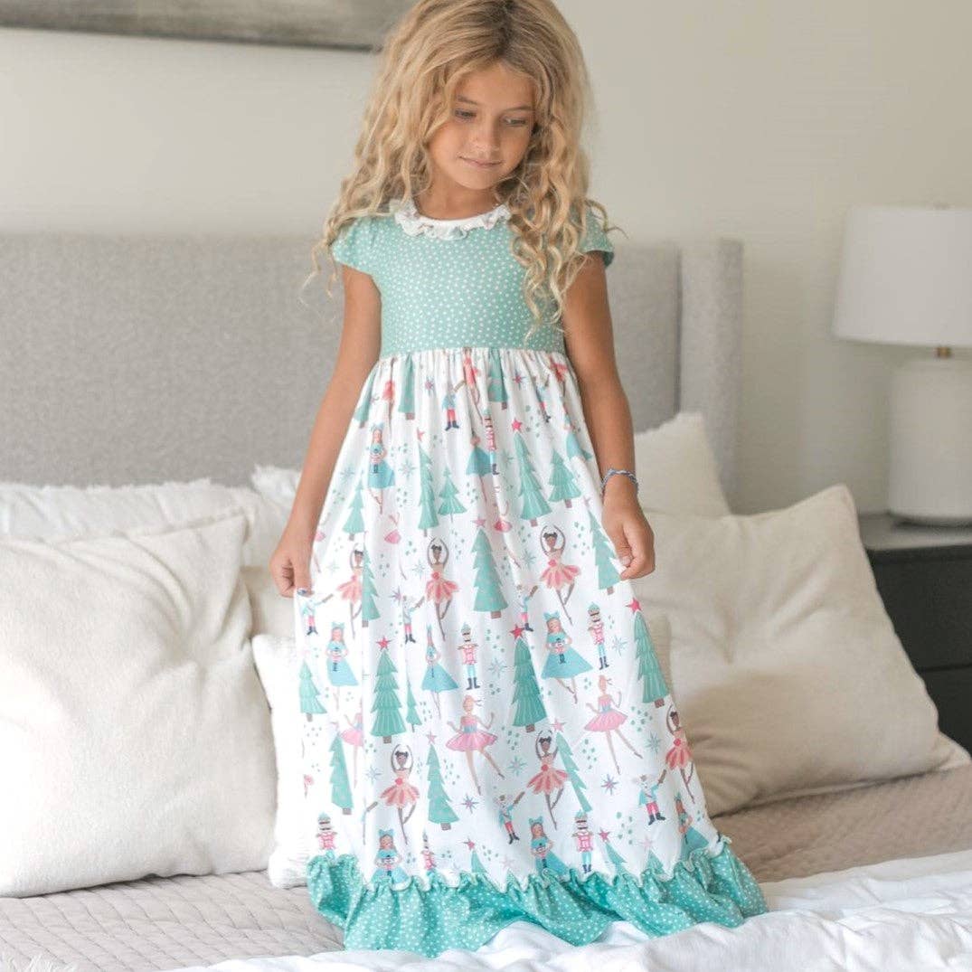 Oopsie Daisy - Kids Christmas Holiday Nutcracker Ruffle Lounge Play Gown