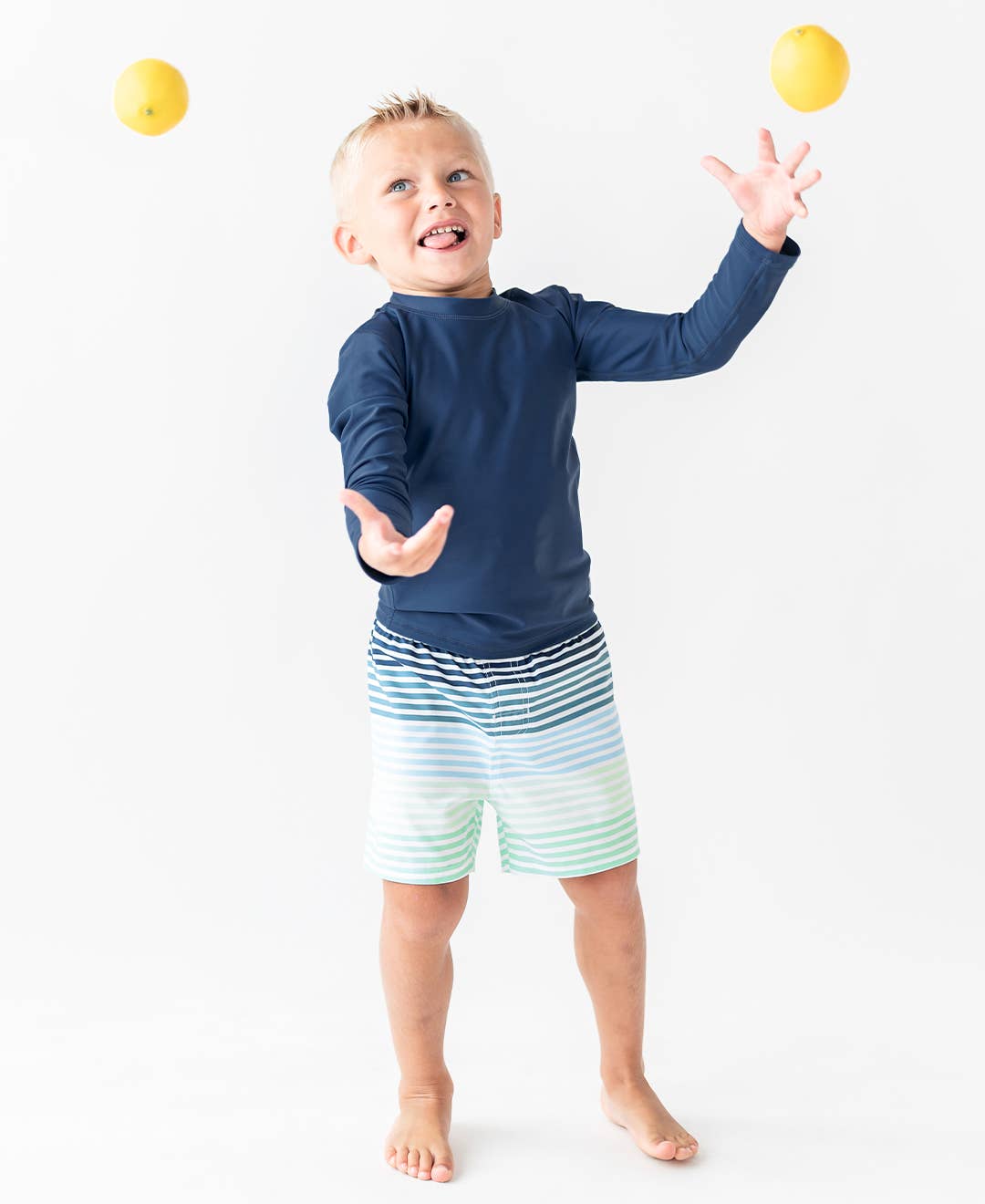RuffleButts + RuggedButts - Boys Navy Long Sleeve Rash Guard