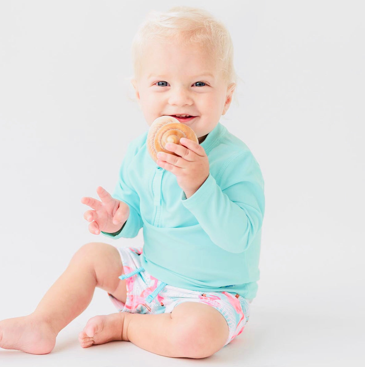 Boys Vibrant Flamingo Swim Shorties