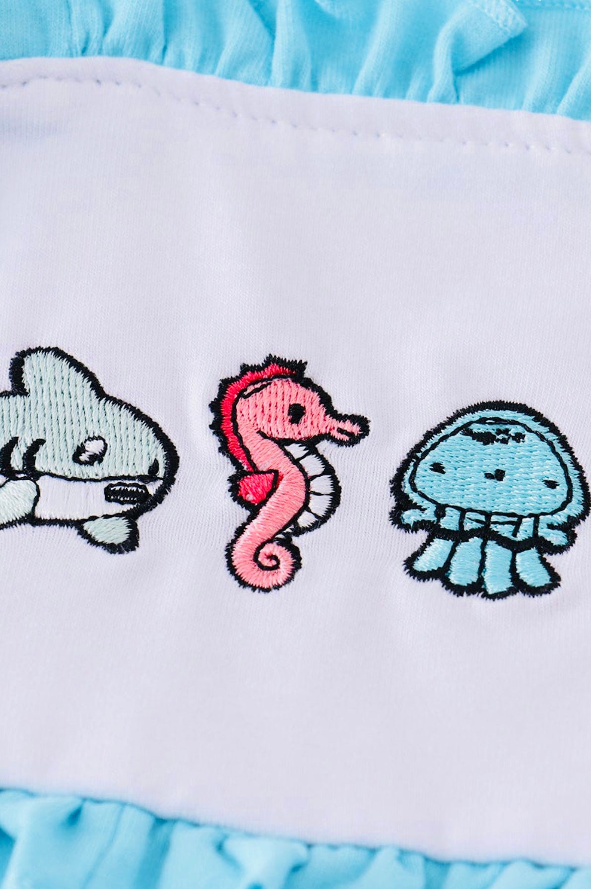 Marine Creature Embroidery Strap Dress