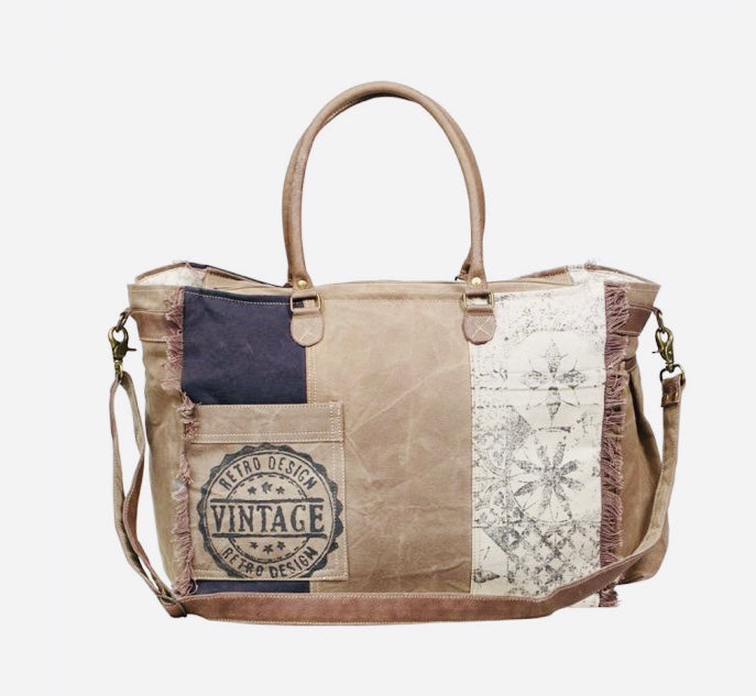 Retro Print Weekender Bag