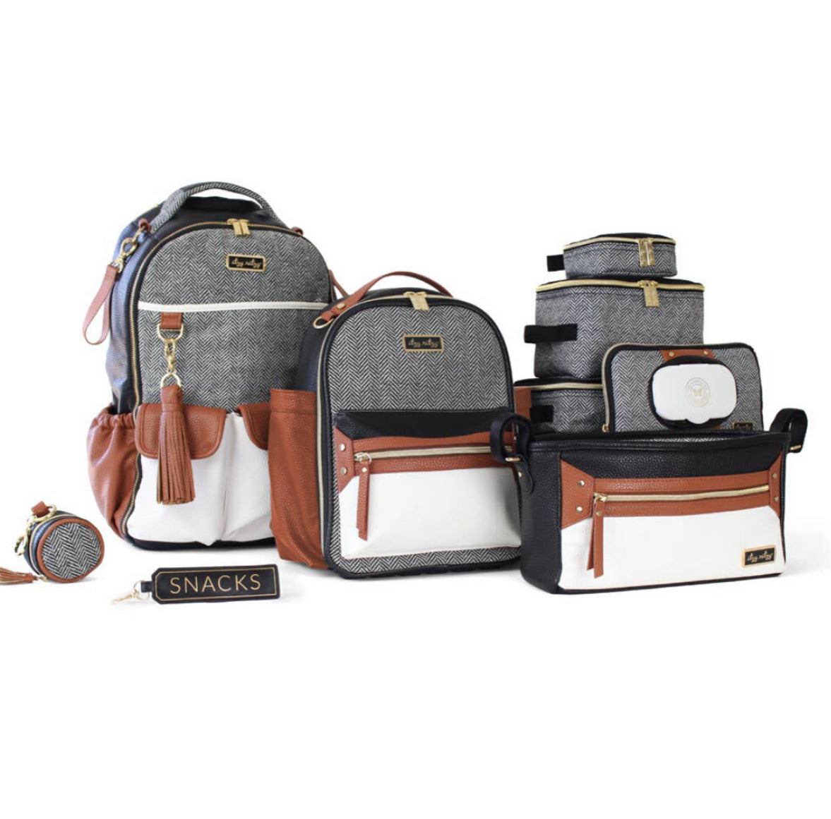 Coffee & Cream Itzy Mini diaper bag backpack