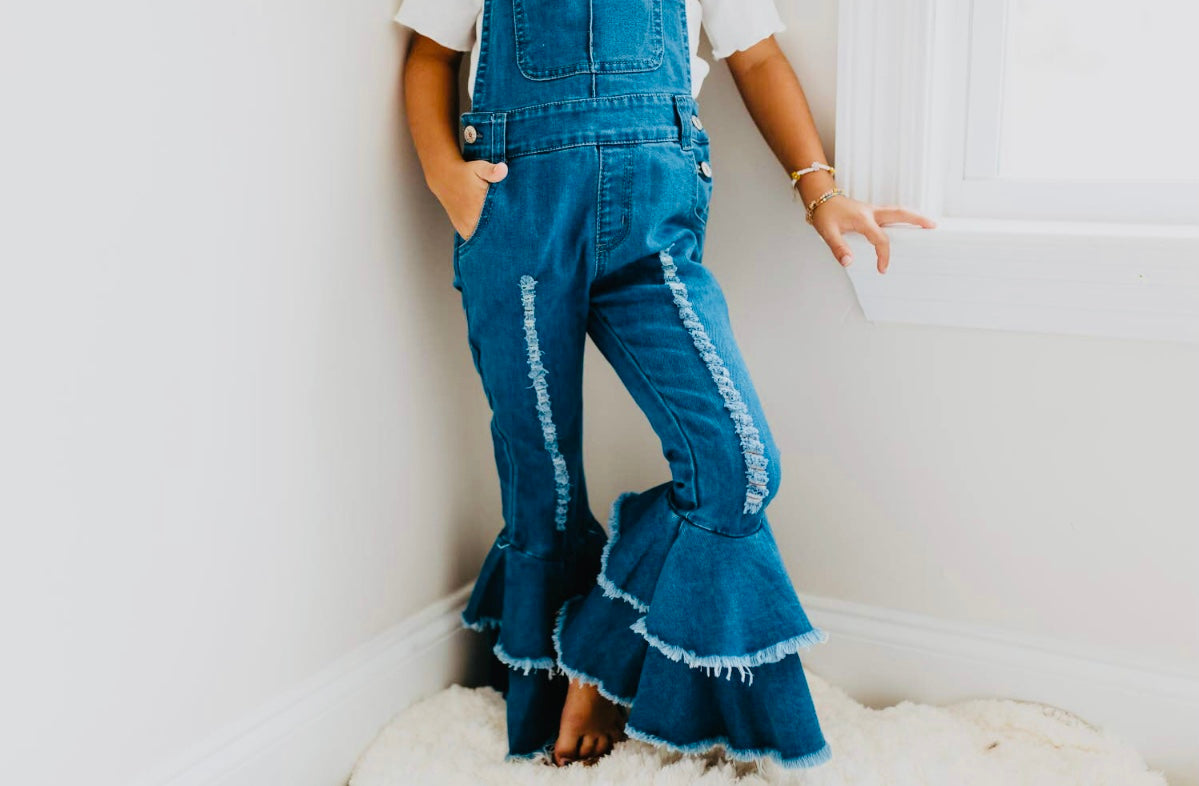 Double Ruffle Overalls