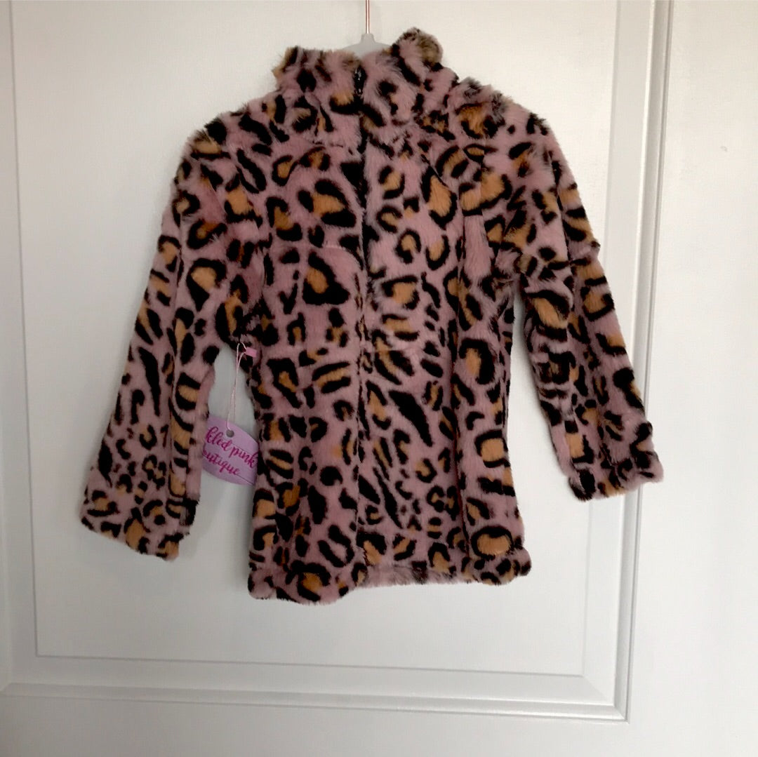 Blush Leopard Girls Sherpa