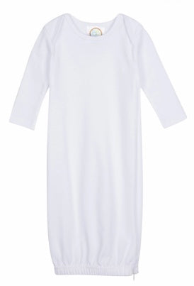 Blank Unisex Long Sleeve Infant Gown with Hidden Zipper