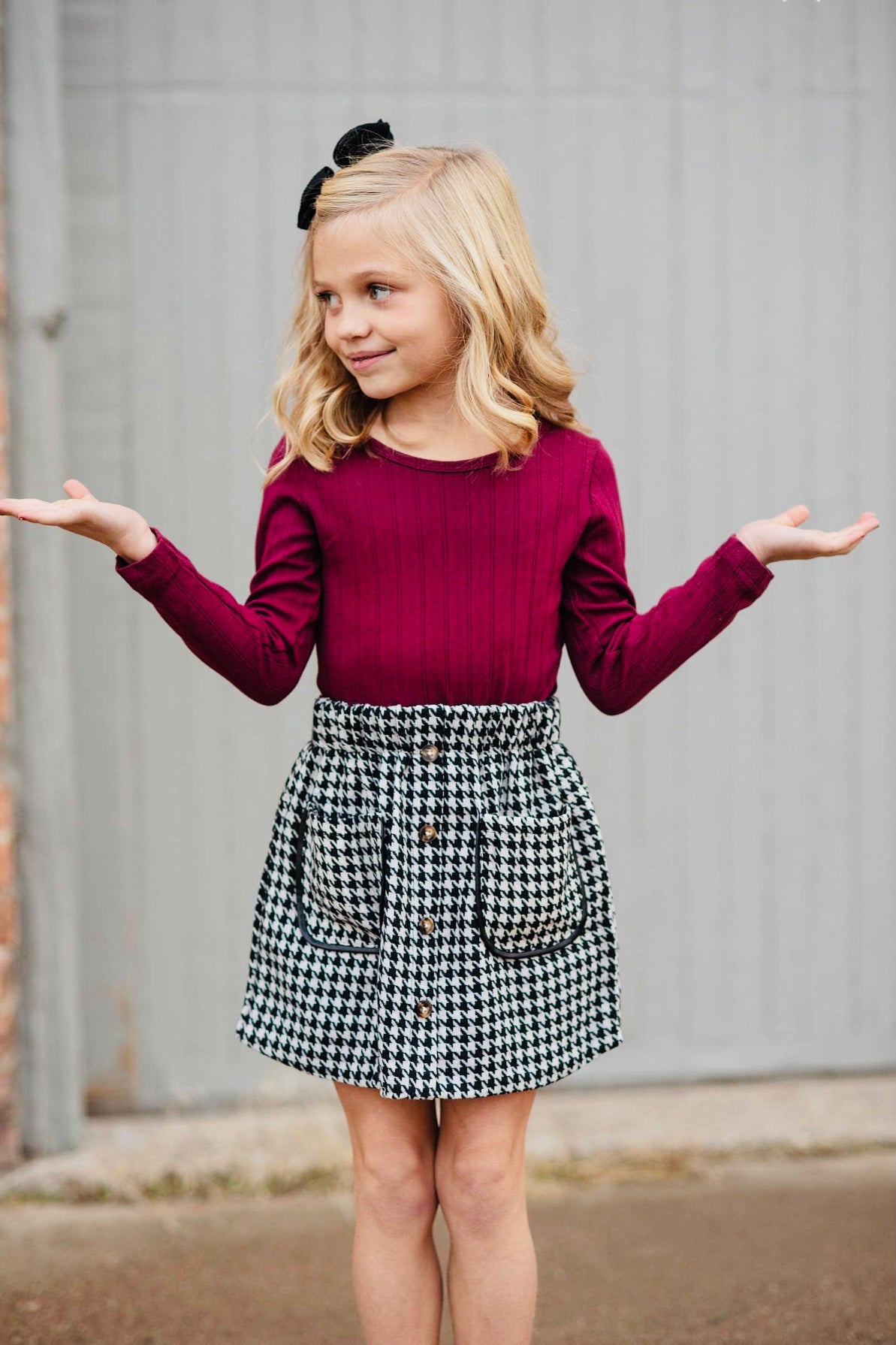 Houndstooth Skirt and Top Set