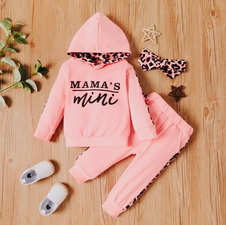 3pcs Baby Girl Long-Sleeve Cotton Hooded Sweet Baby’s Set