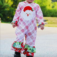 Load image into Gallery viewer, Baby Girl Red Plaid Santa Christmas Holiday Romper
