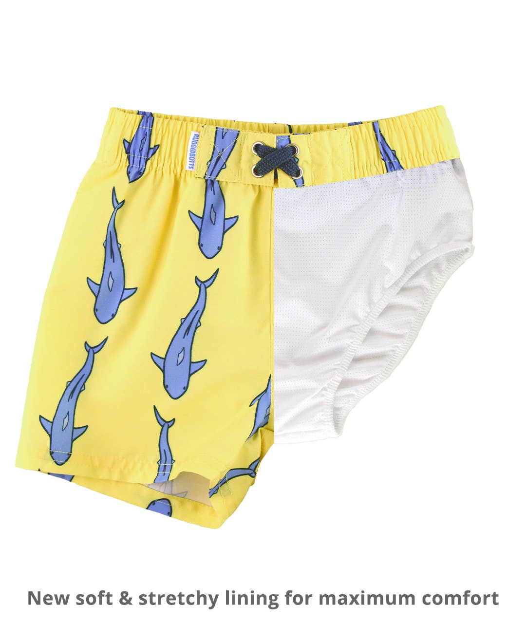 RuffleButts + RuggedButts - Boys Jawsome Shark Swim Trunks