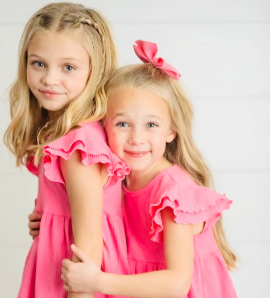 Girls Double Ruffle Flutter Sleeve Shirt