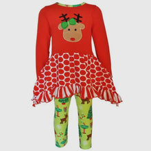 Load image into Gallery viewer, Christmas Reindeer Tunic and Holiday Legging Set
