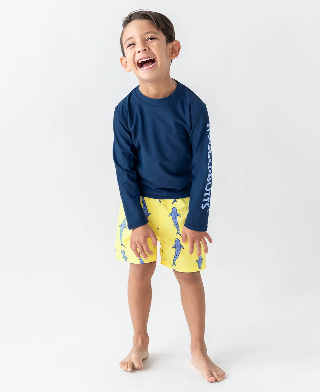 RuffleButts + RuggedButts - Boys Jawsome Shark Swim Trunks